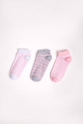 Girls Cotton Ankle Socks Pack of 3 – Anti-Slip Dot Pattern